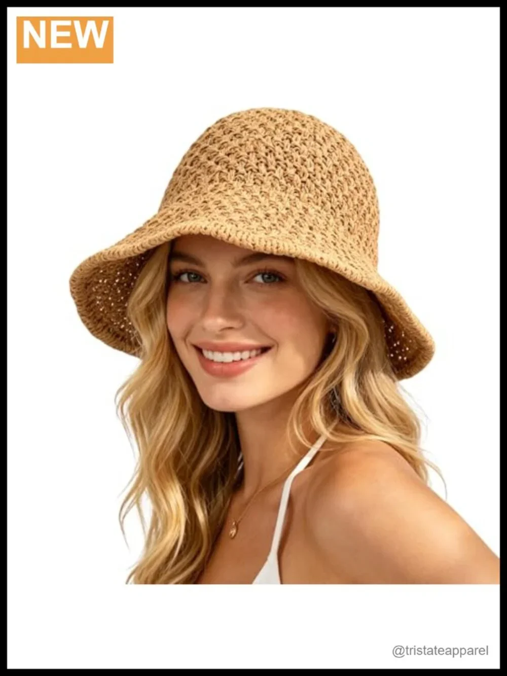 Women's Straw Sun Hat Foldable Packable Handwoven Beach Bucket Hat with Wired